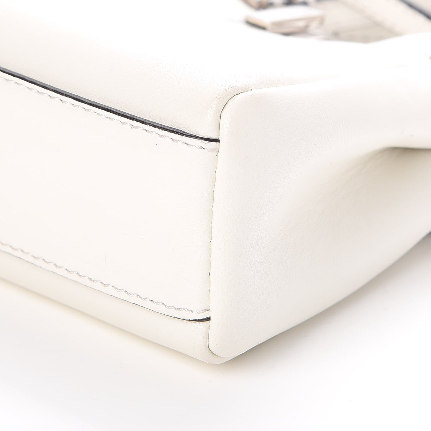 Shiny Nappa Micro Peekaboo Iconic Satchel White