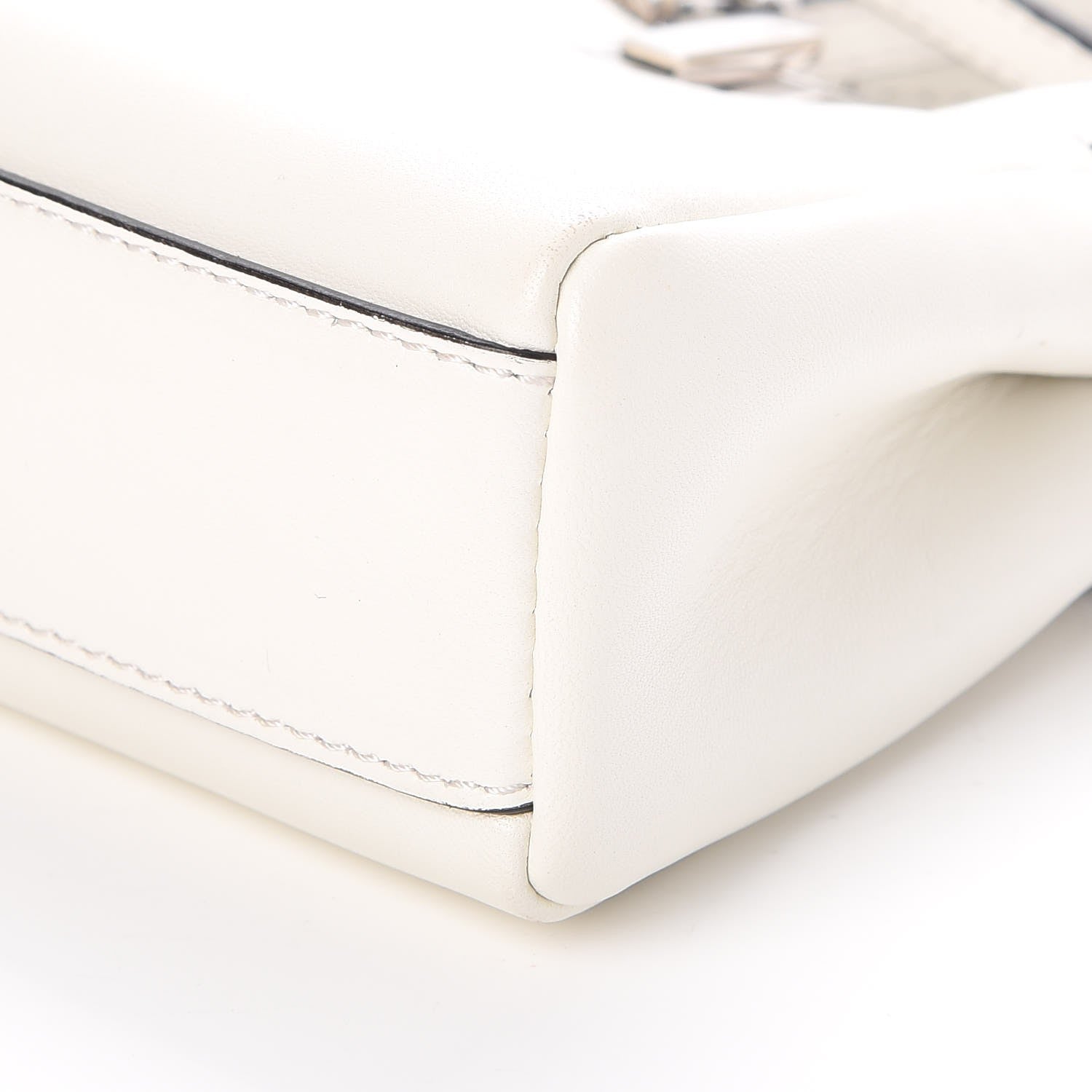 Fendi Shiny Nappa Micro Peekaboo Iconic Satchel White 11 of 12
