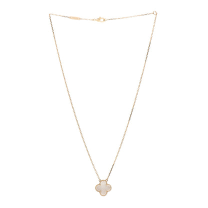 Van Cleef & Arpels 18K Yellow Gold Mother of Pearl Vintage Alhambra Pendant Necklace 3 of 5