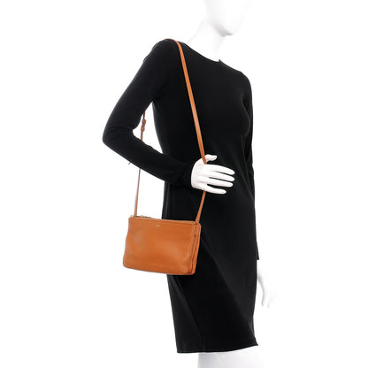Celine Lambskin Small Trio Crossbody Bag Tan 2 of 10
