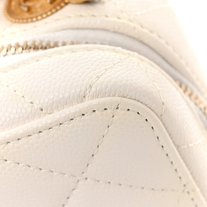 Chanel Caviar Quilted Twist Your Buttons Clutch With Chain White 13 of 14