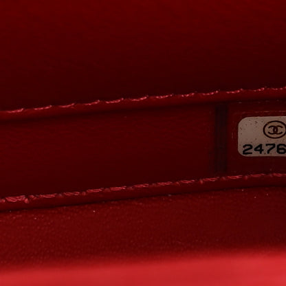 Chanel Caviar Quilted Small CC Filigree Vanity Case Red 7 of 10