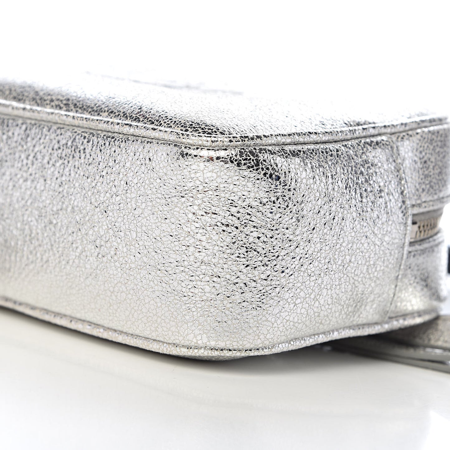 Metallic Lambskin Monogram Lou Belt Bag Argento