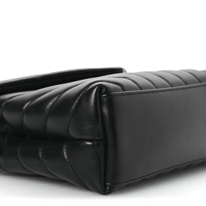 Saint Laurent Calfskin Y Quilted Monogram Small Loulou Chain Satchel Black 9 of 10