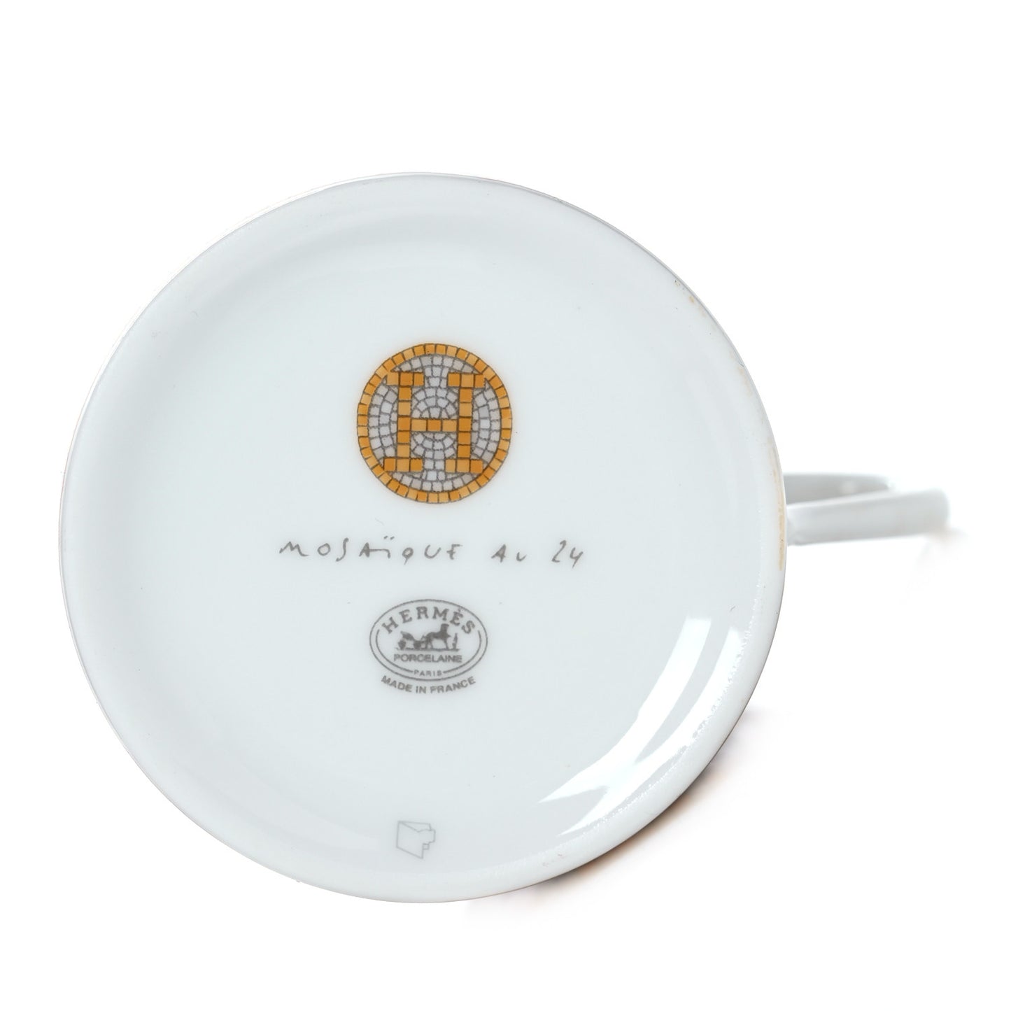 Porcelain Mosaique Au 24 Gold Coffee Cup and Saucer