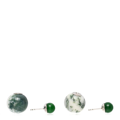 Christian Dior Palladium Mise En Dior Tribal Earrings Green 3 of 4