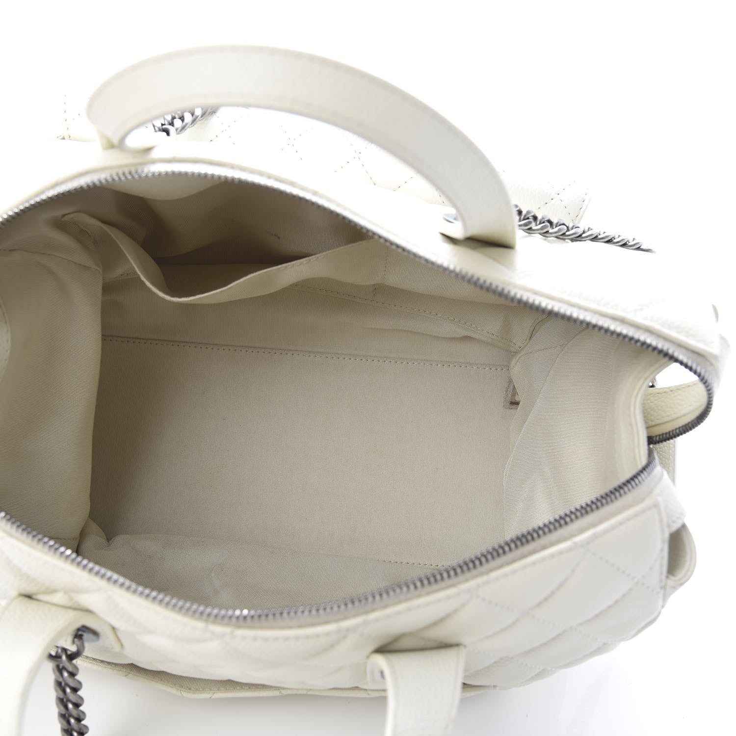 Chanel Caviar Quilted Large Casual Pocket Tote White 5 of 19