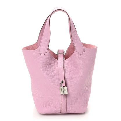 Hermes Taurillon Clemence Picotin Lock 18 PM Mauve Sylvestre 1 of 10
