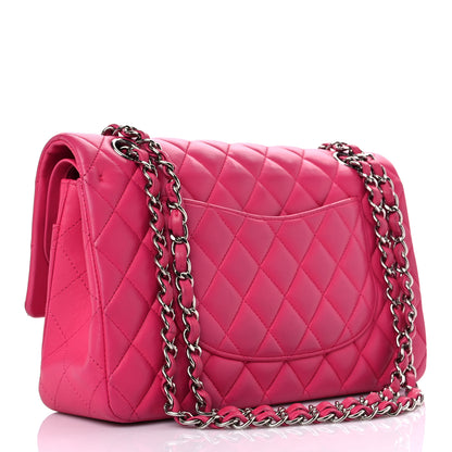 Chanel Lambskin Quilted Medium Double Flap Dark Pink 3 of 15