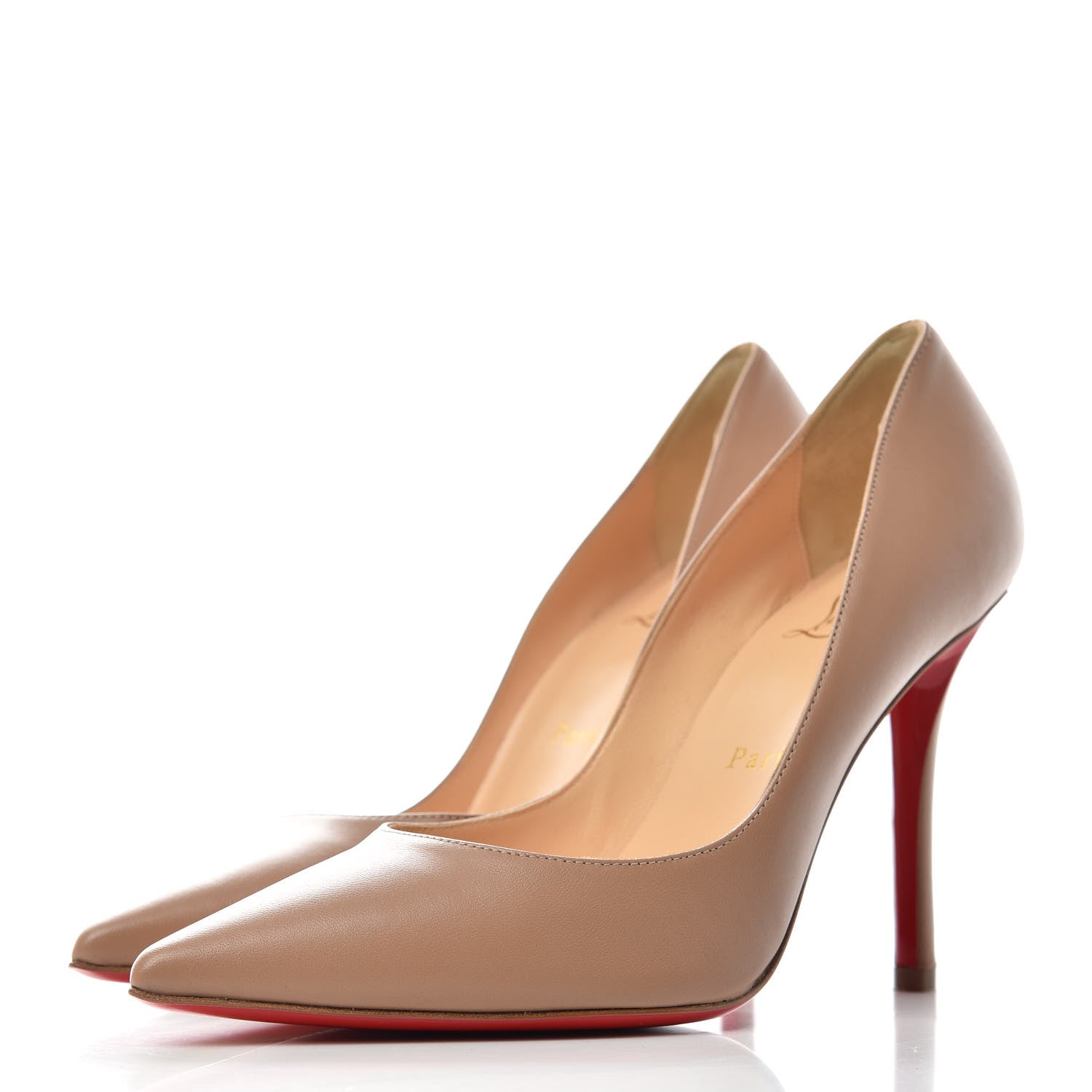 Christian Louboutin Nappa Apostrophy 100 Pumps 36 Nude 3 of 10