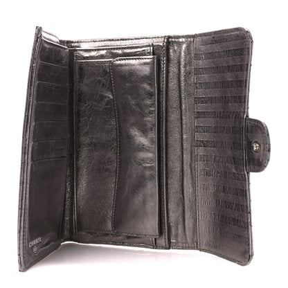 Chanel Metallic Calfskin Striped Quilted Reissue Flap Wallet Dark Silver 7 of 13