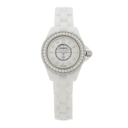 Chanel Stainless Steel Ceramic Diamond Bezel 29mm J12 Quartz Watch White 1 of 4