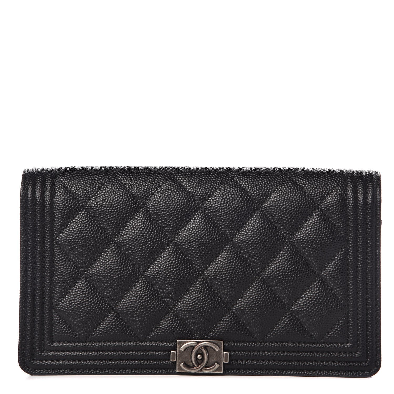 Chanel Caviar Quilted Boy Yen Wallet Black 1 of 9