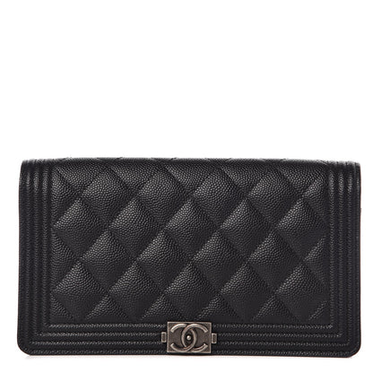 Chanel Caviar Quilted Boy Yen Wallet Black 1 of 9