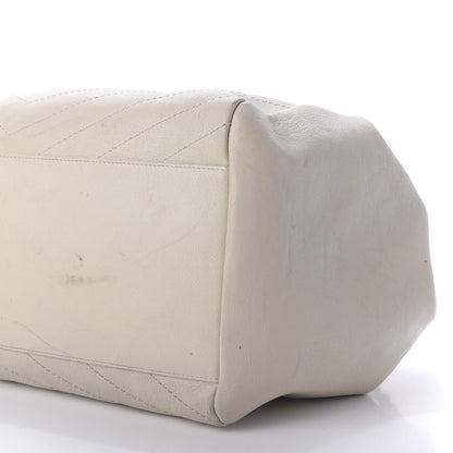 Saint Laurent Pebbled Lambskin Chevron Monogram Large Nolita White Vintage 7 of 9