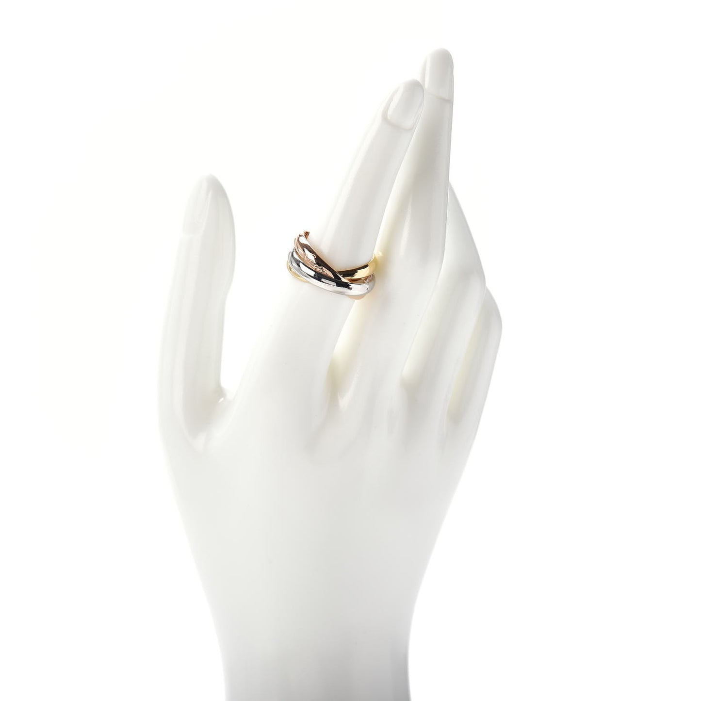 18K Pink Yellow White Gold Classic Trinity Ring 57 8
