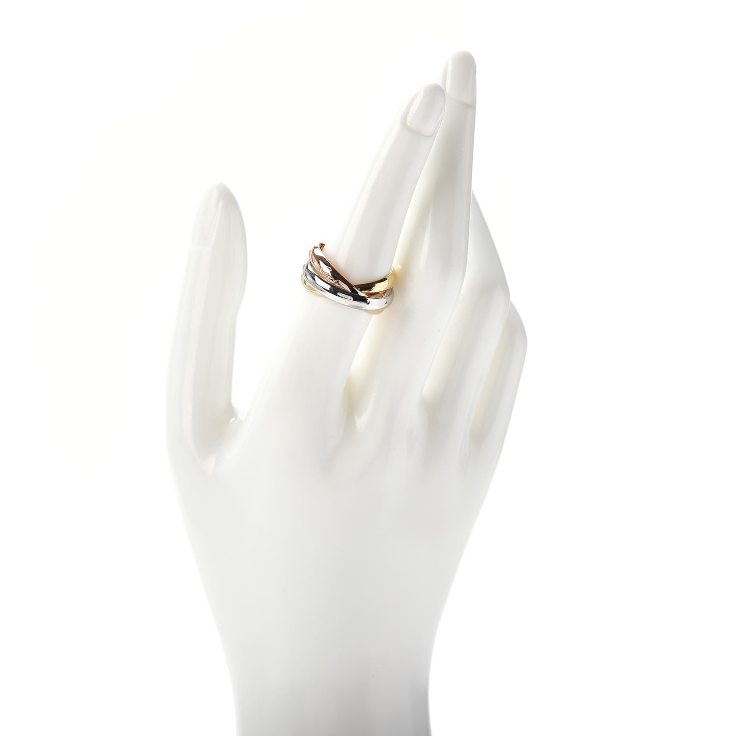Cartier 18K Pink Yellow White Gold Classic Trinity Ring 57 8 2 of 4