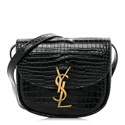 Saint Laurent Crocodile Embossed Calfskin Small Kaia Satchel Black 1 of 11