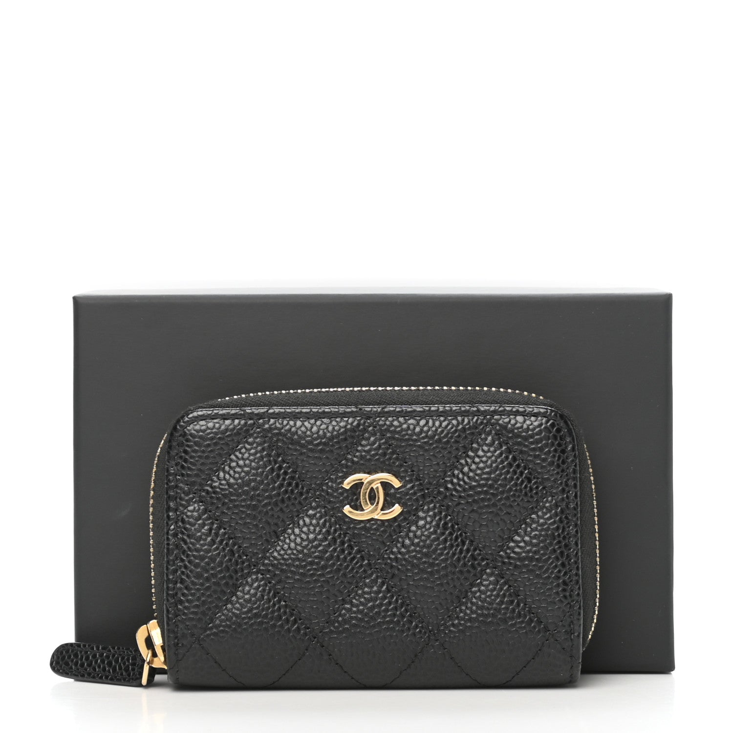 Chanel Caviar Quilted Zip Coin Purse Black 8 of 8