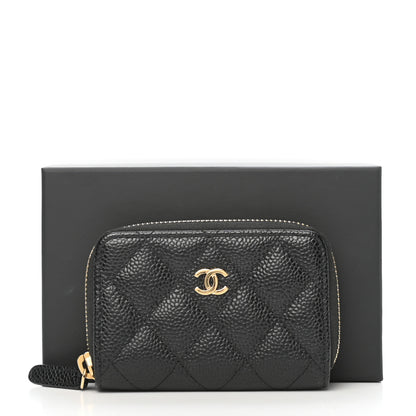 Chanel Caviar Quilted Zip Coin Purse Black 8 of 8