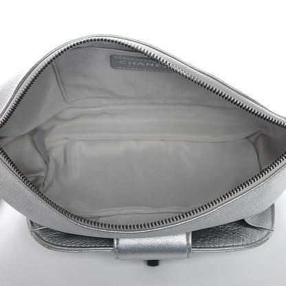 Chanel Metallic Grained Calfskin Quilted Casual Rock Waist Bag Fanny Pack Silver 5 of 7