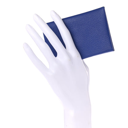 Hermes Chevre Mysore Calvi Duo Card Case Bleu Electrique 2 of 7