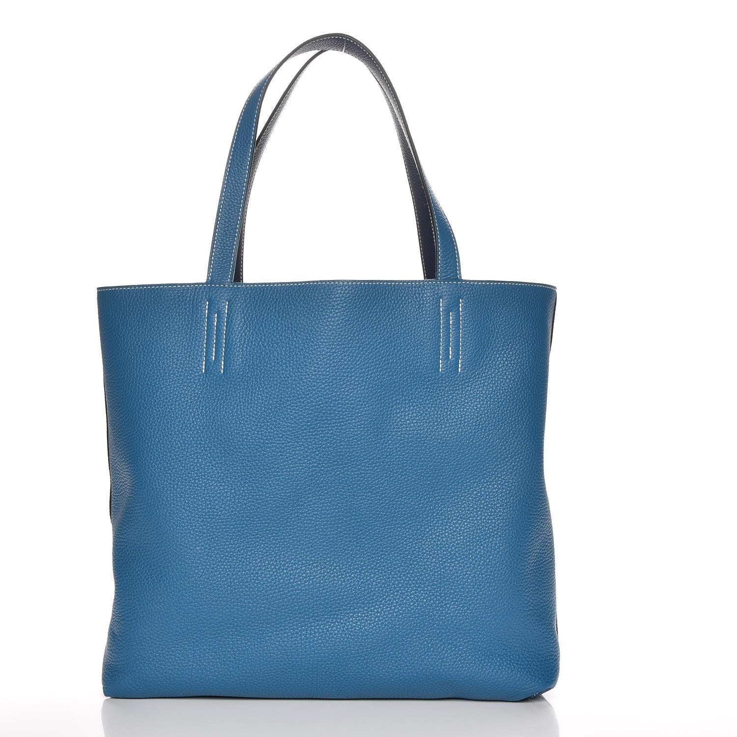 Hermes Taurillon Clemence Double Sens 45 Reversible Tote Bleu Electrique Graphite 7 of 11