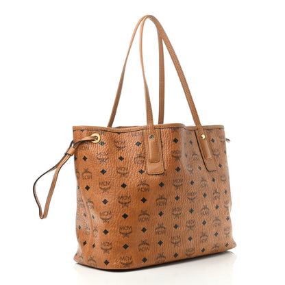 MCM Visetos Medium Liz Reversible Shopper Tote Cognac 3 of 5