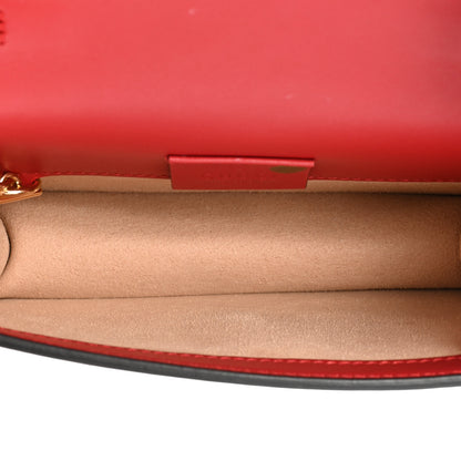 Gucci Calfskin Super Mini Sylvie Chain Shoulder Bag Hibiscus Red 5 of 13