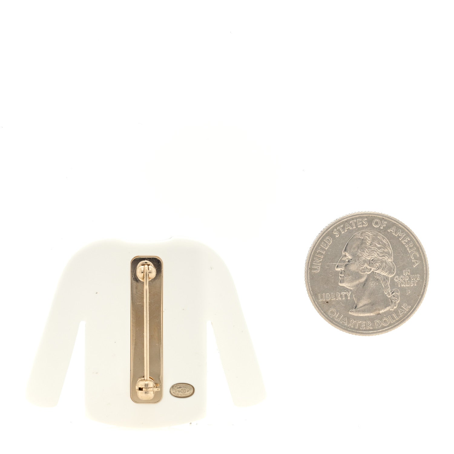 Chanel Resin Pearl Tweed Cardigan CC Brooch Black White 2 of 3