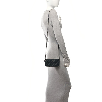 Chanel Lambskin Quilted Small Clutch With Chain Black 2 of 12