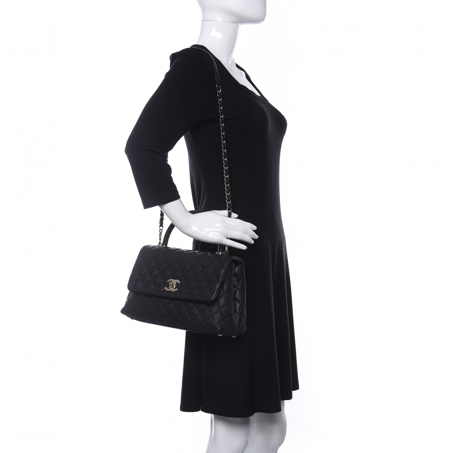 Chanel Caviar Quilted Small Coco Handle Flap Black 2 of 10