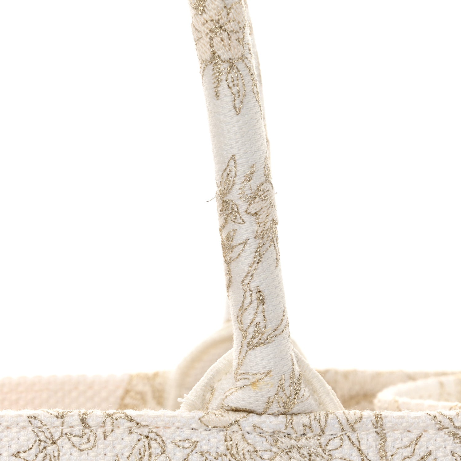Christian Dior Canvas Embroidered Medium Jardin D'Hiver Book Tote White Gold 10 of 13