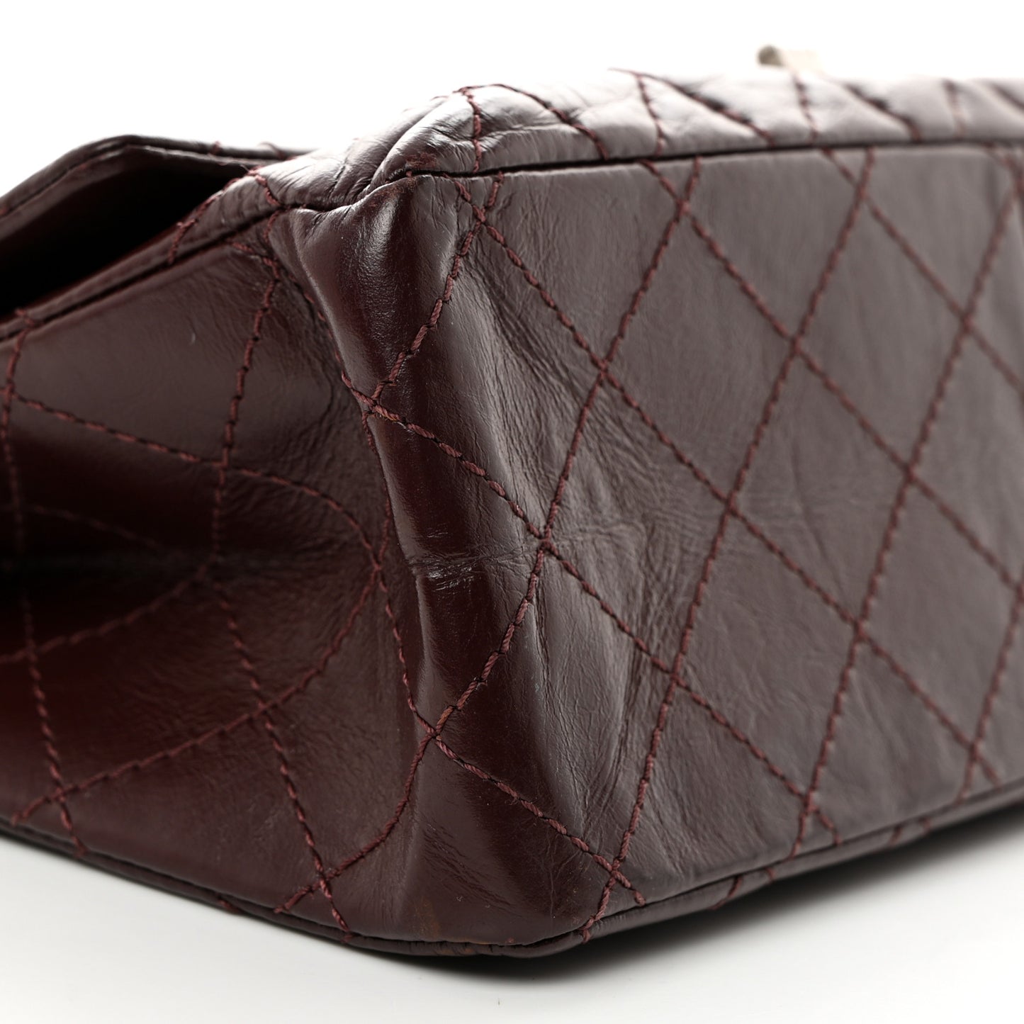Aged Calfskin Quilted 2.55 Reissue 226 Flap Dark Burgundy