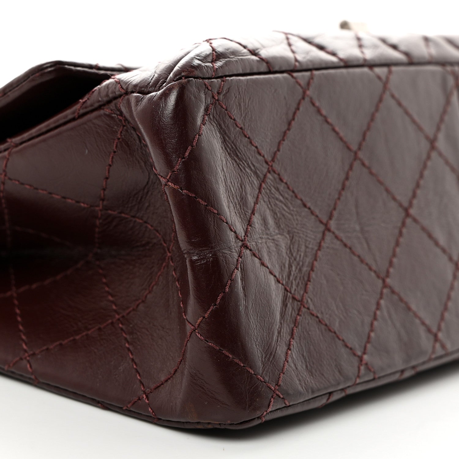 Chanel Aged Calfskin Quilted 2.55 Reissue 226 Flap Dark Burgundy 9 of 10