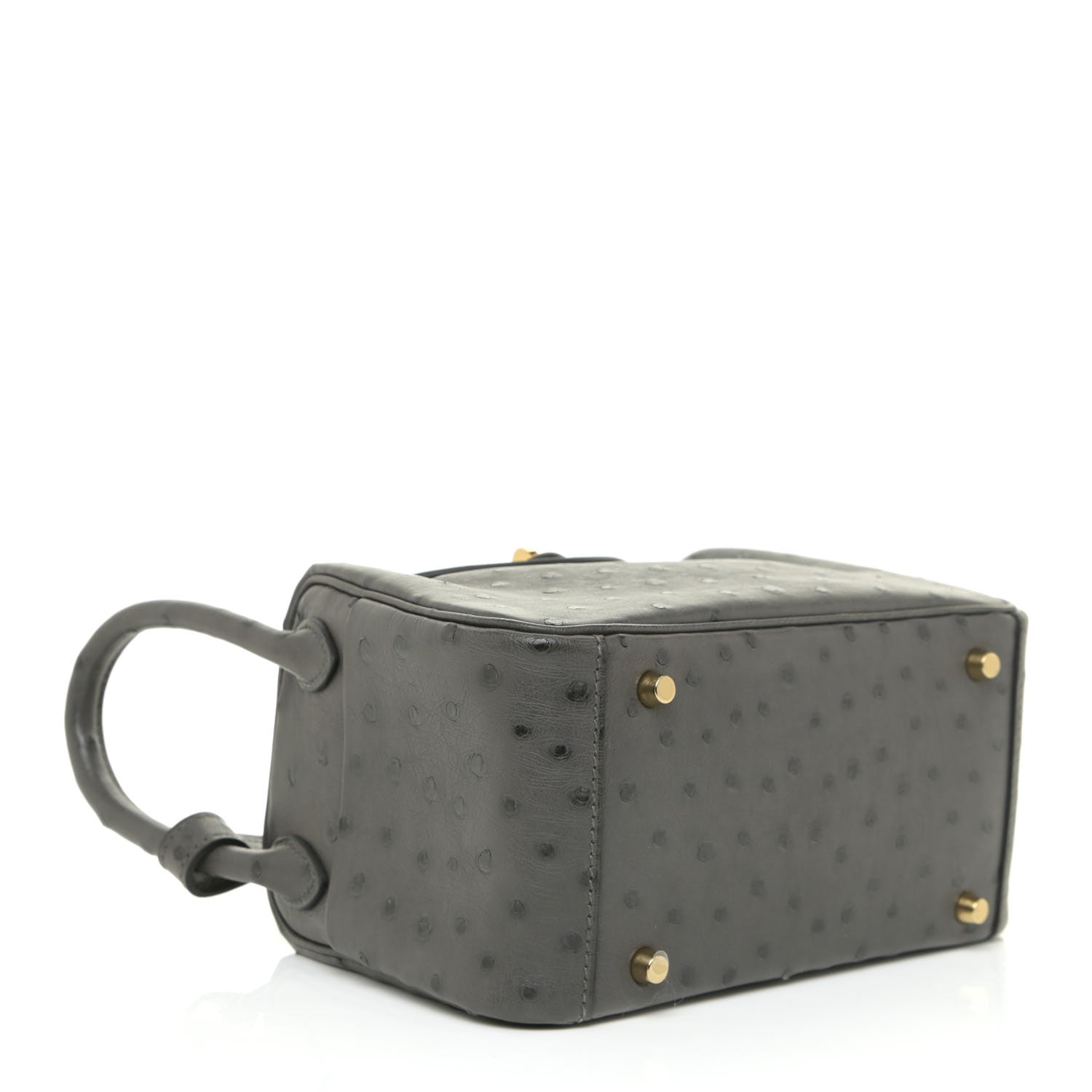 Hermes Ostrich Mini Lindy 20 Graphite 4 of 11