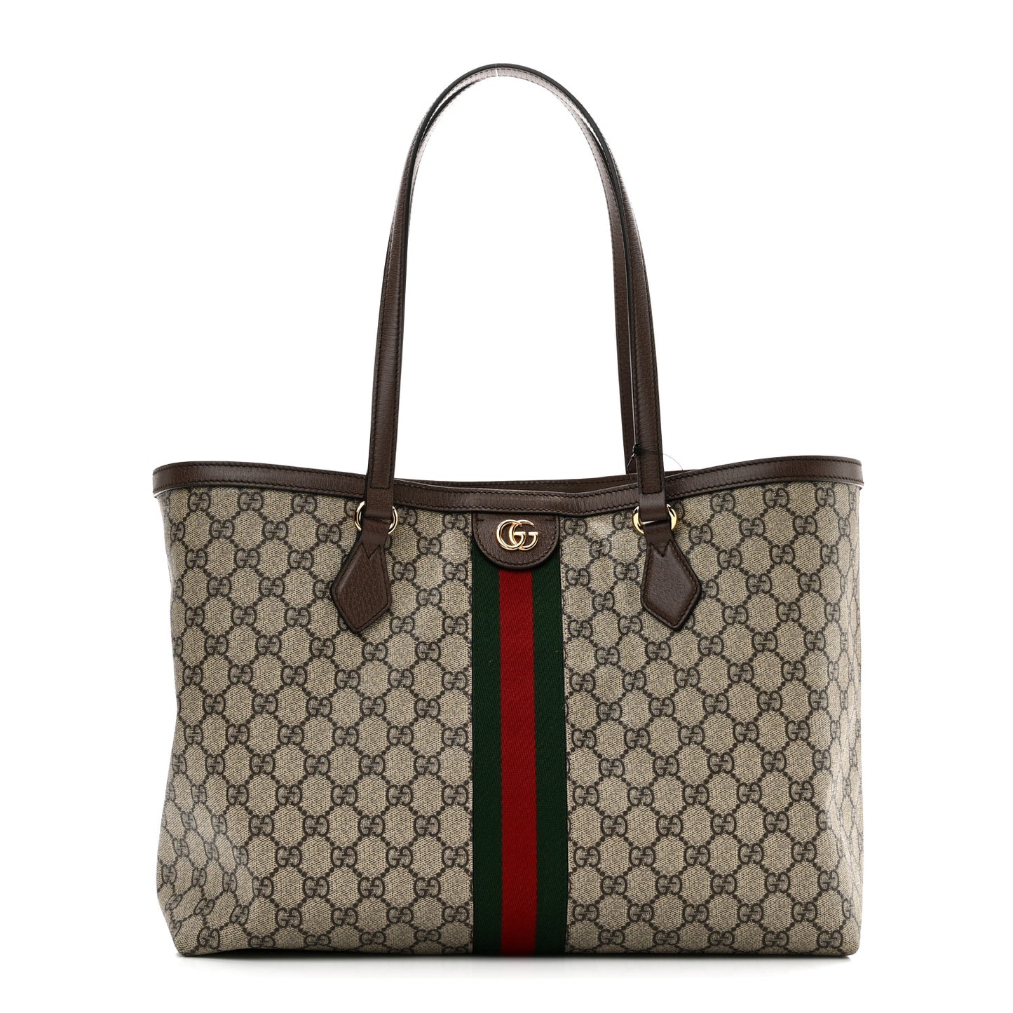 GG Supreme Monogram Medium Ophidia Shopping Tote Brown
