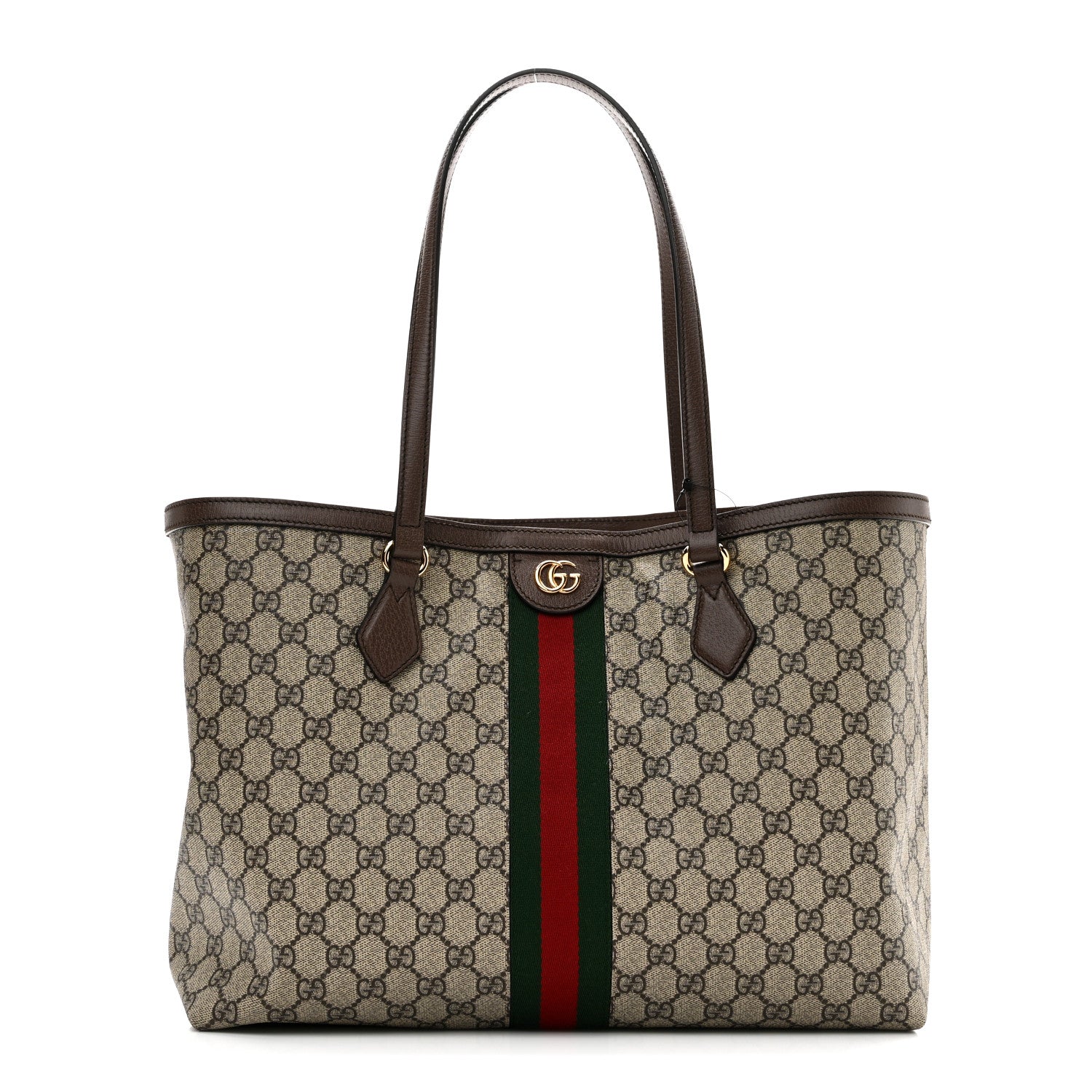 Gucci GG Supreme Monogram Medium Ophidia Shopping Tote Brown 1 of 10