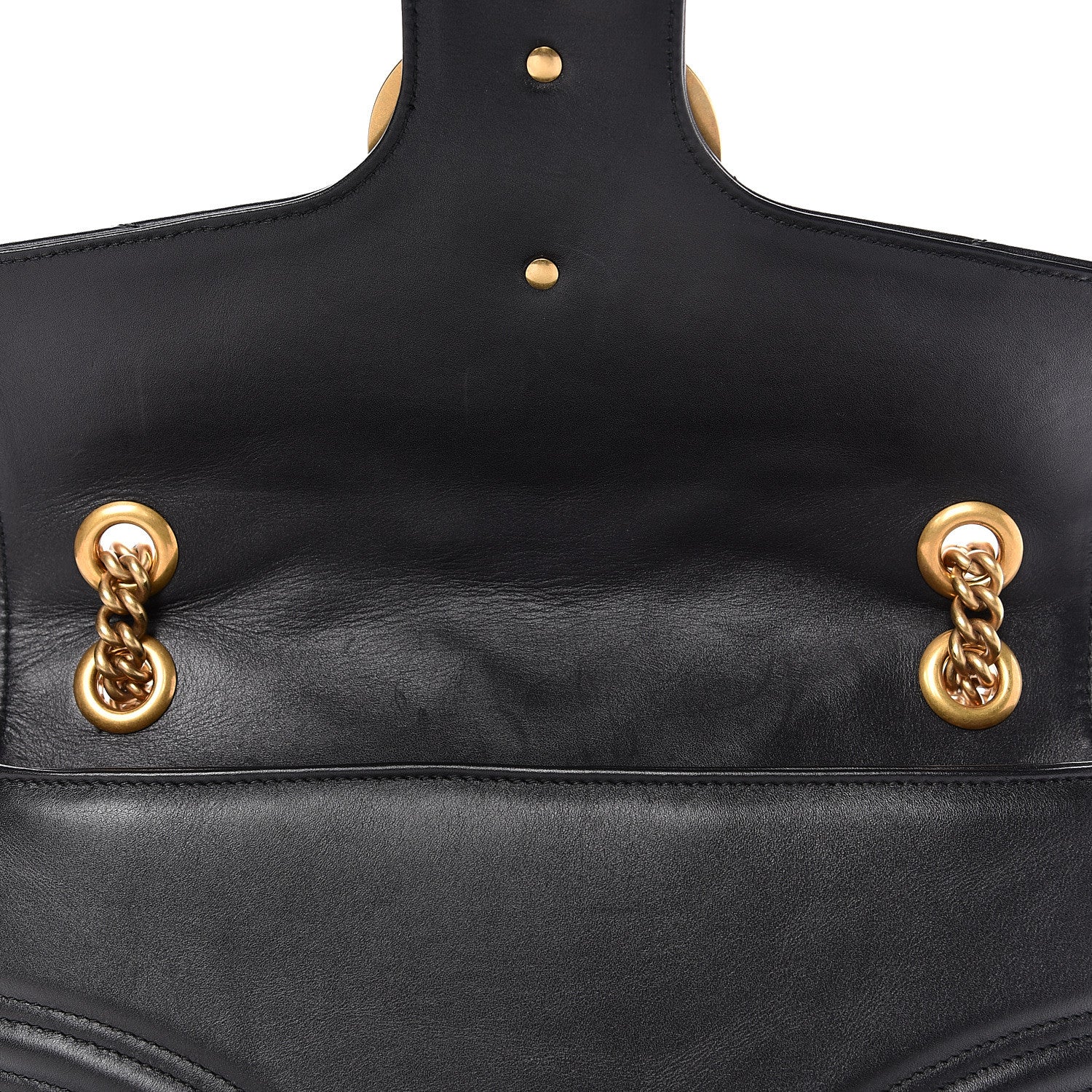 Gucci Calfskin Matelasse Medium GG Marmont Shoulder Bag Black 8 of 12