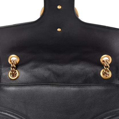 Gucci Calfskin Matelasse Medium GG Marmont Shoulder Bag Black 8 of 12