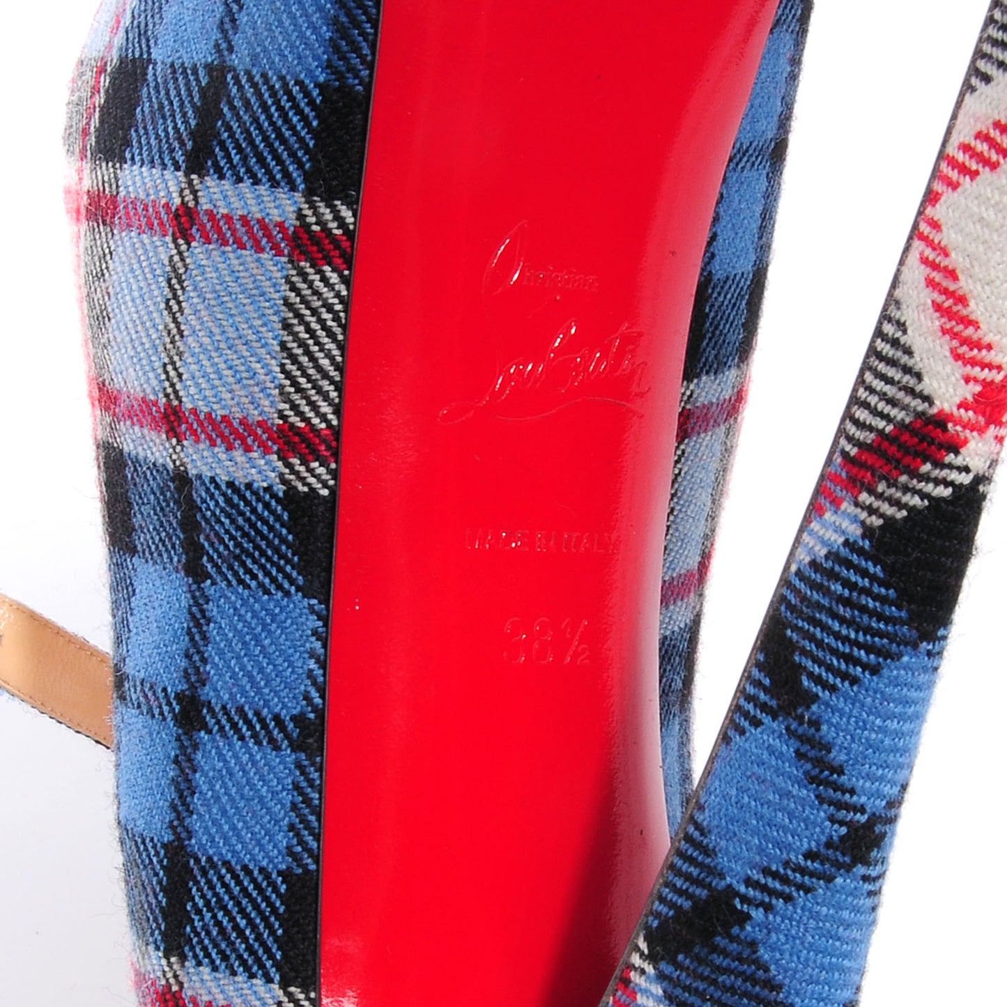 Fabric Tartan Print Lady Daf 160 Pumps 38.5
