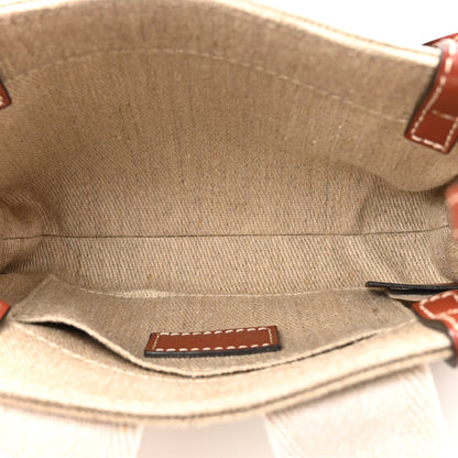 Chloe Cotton Calfskin Mini Woody Ribbon Tote White Brown 5 of 13