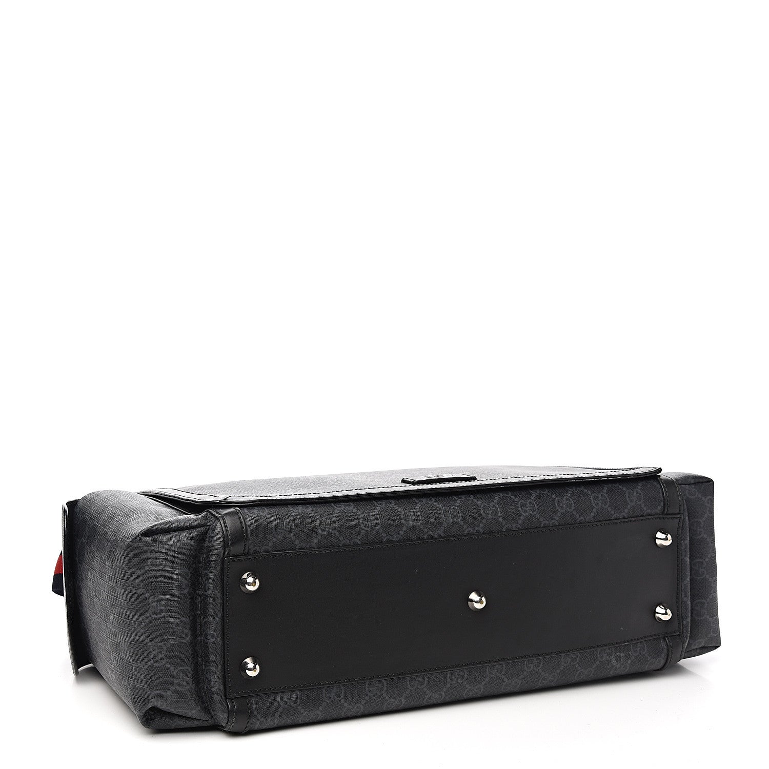 Gucci GG Supreme Monogram Web Messenger Diaper Bag Black Grey 3 of 9