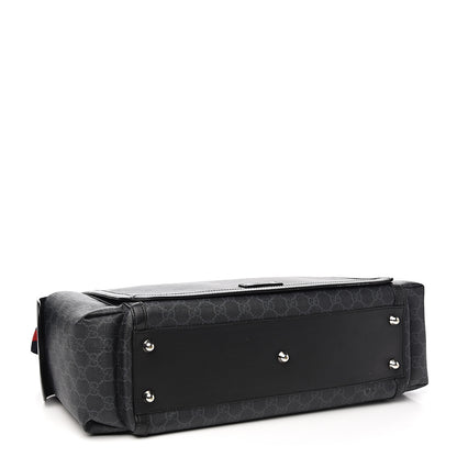 Gucci GG Supreme Monogram Web Messenger Diaper Bag Black Grey 3 of 9