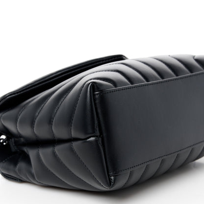 Saint Laurent Calfskin Y Quilted Monogram Monochrome Small Loulou Chain Satchel Black 10 of 11