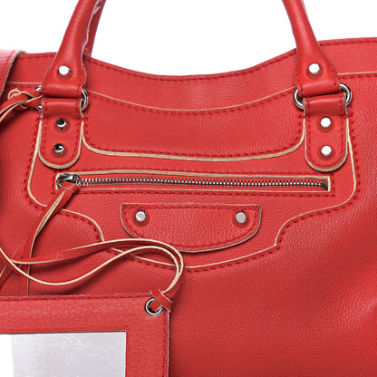 Balenciaga Supple Grained Calfskin Classic Silver Hardware Highlight City Rouge Fraise 14 of 14