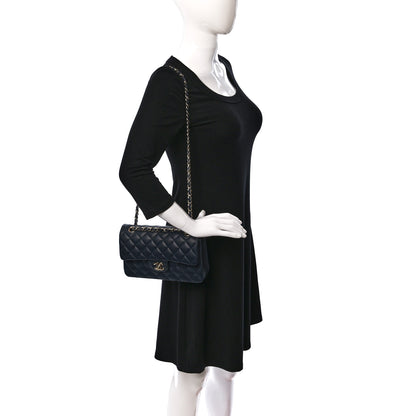 Chanel Caviar Quilted Small Double Flap Navy 2 of 9