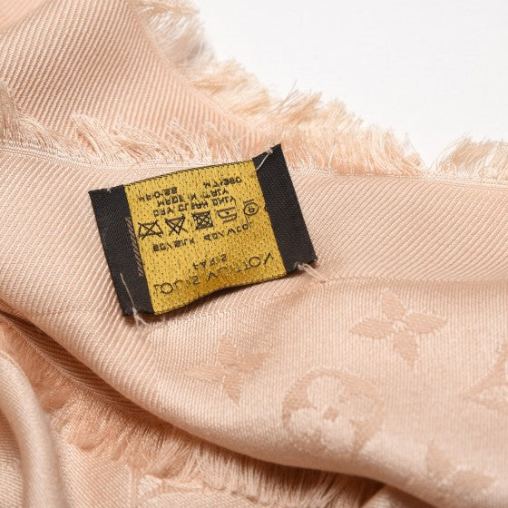 Silk Wool Monogram Shawl Dune