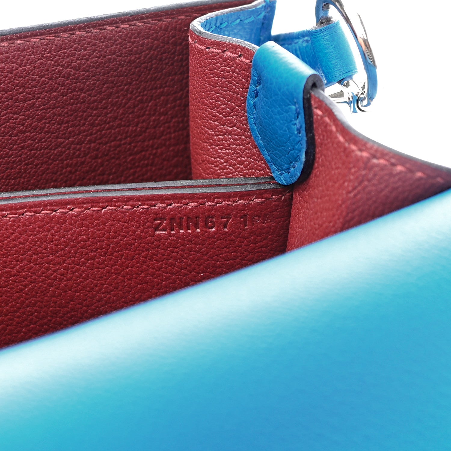 Hermes Evercolor Verso Mini Sac Roulis Bleu Frida Rouge H 7 of 9