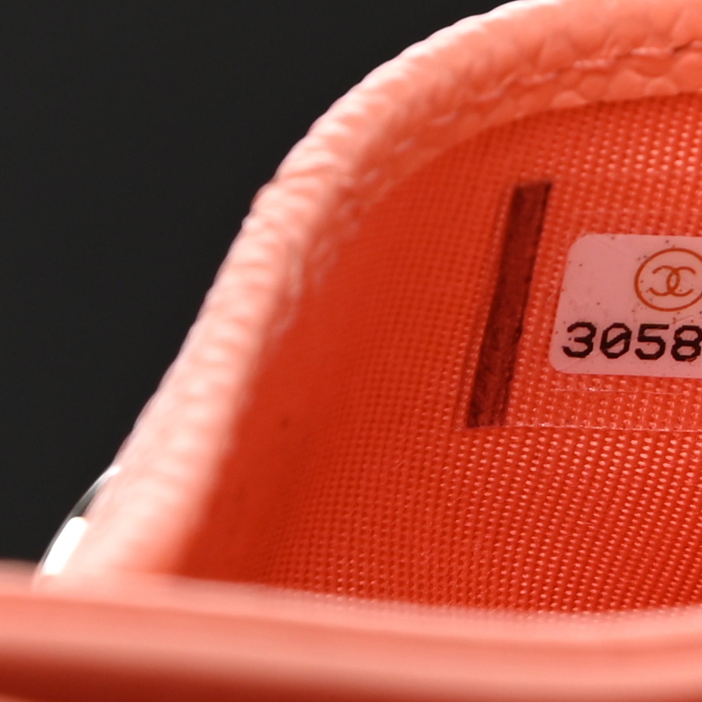 Caviar Quilted Card Holder Coral